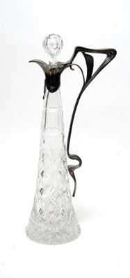 Lot 524 - Attributed to WMF: a cut glass and plated metal mounted claret jug