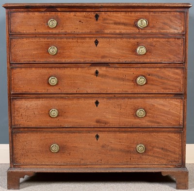 Lot 1067 - A George III mahogany secretaire