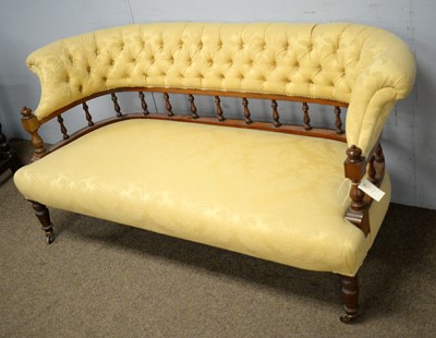 Lot 24 - Victorian mahogany spindled back sofa
