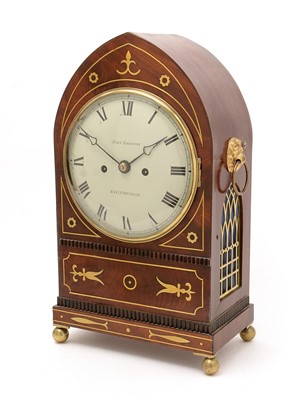 Lot 986 - John Thomson, Edinburgh: a Regency mahogany and brass inlaid bracket clock.