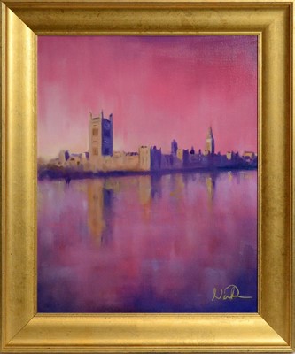 Lot 568 - Neil Dawson - Houses of Parliament at Sunset | oil