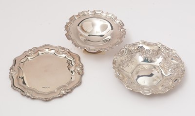 Lot 97 - An Edwardian silver bonbon dish, and two others
