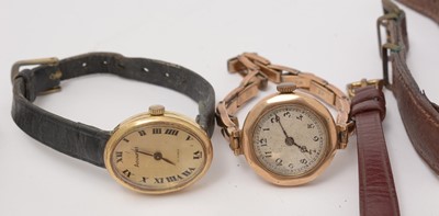 Lot 117 - A selection of gold, yellow metal and gilt cased cocktail, wrist and fob watches