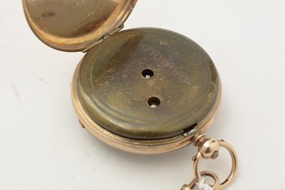 Lot 573 - A 14ct yellow gold cased open-faced pocket watch, and 9ct gold albert chain
