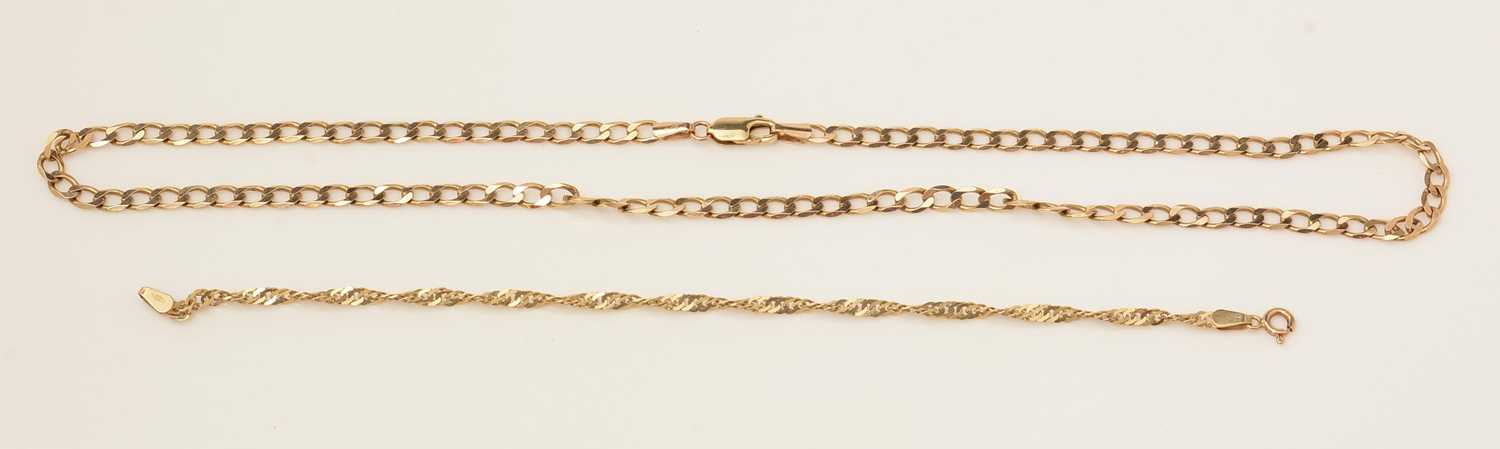 Lot 65 - A 9ct gold necklace and bracelet