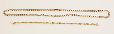 Lot 65 - A 9ct gold necklace and bracelet