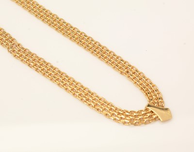 Lot 140 - A 9ct yellow gold link necklace, 7.7g.