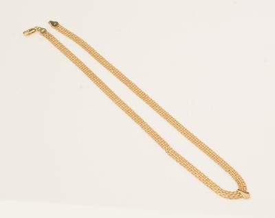 Lot 140 - A 9ct yellow gold link necklace, 7.7g.