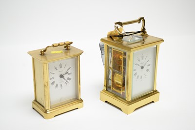 Lot 352 - Two brass-cased carriage clocks, various.