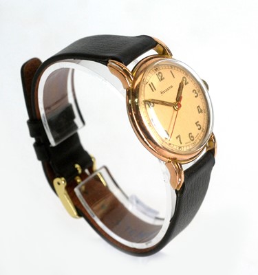Lot 514 - Helvetia: a 9ct rose gold cased manual wristwatch