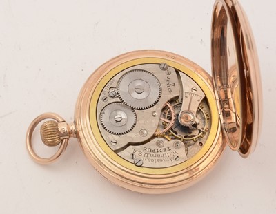 Lot 174 - A 9ct yellow gold cased hunter pocket watch, by Waltham