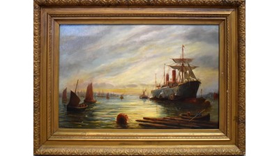 Lot 954 - Bernard Benedict Hemy - Sail Steamer in Harbour | oil