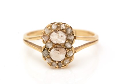 Lot 370 - A Victorian rose cut diamond dress ring