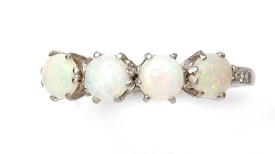 Lot 386 - An opal and diamond ring