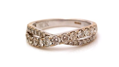 Lot 397 - A diamond half hoop eternity ring, by ROX