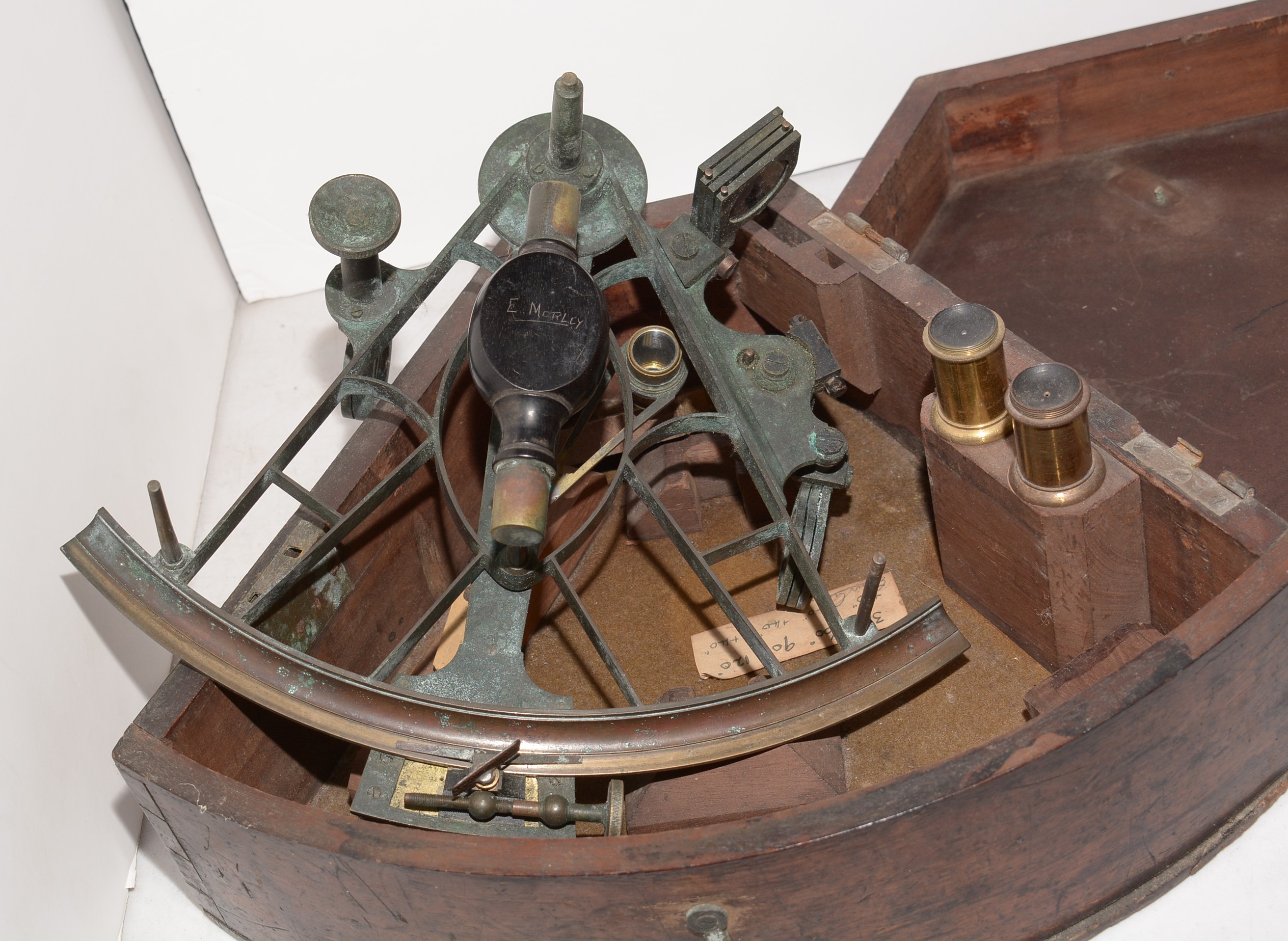 Lot 536 - A 19th Century brass quintant.
