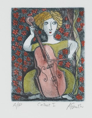 Lot 7 - Anne Smith - hand-tinted etching
