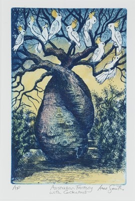 Lot 3 - Anne Smith - hand-tinted etching