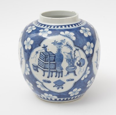 Lot 642 - Pair Chinese blue and white ginger jars and another.