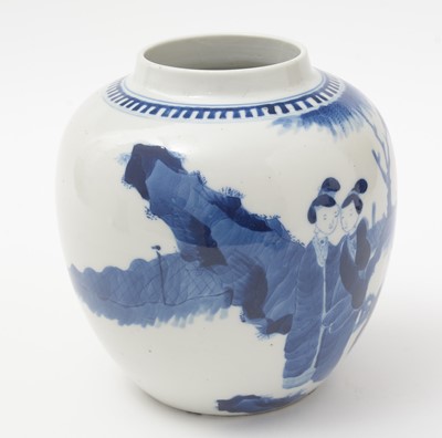 Lot 642 - Pair Chinese blue and white ginger jars and another.