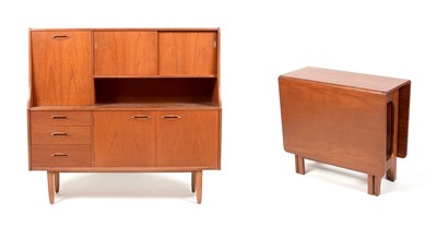 Lot 305 - Jentique: a 1970's teak highboard/sideboard credenza; and a teak dining table.