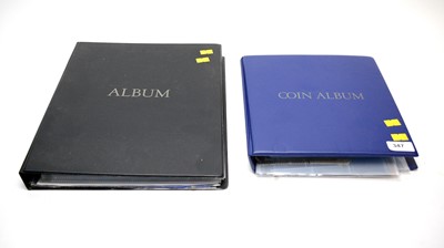Lot 347 - Two albums of coins, various.