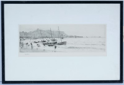 Lot 1 - William Lionel Wylie - Cobbles Launching from Scarborough Beach | drypoint