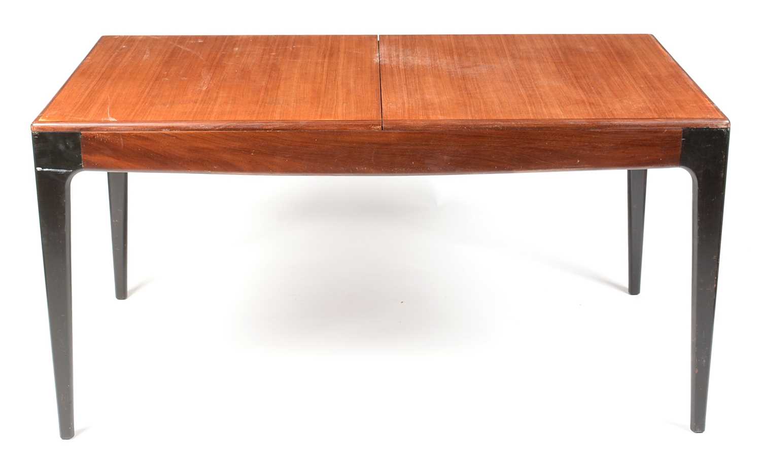 Lot 307 - A.Younger Ltd 1960's teak and ebonised extending dining table.
