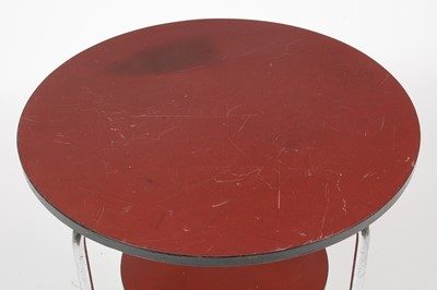Lot 309 - A mid Century bent chrome metal and painted two tier table