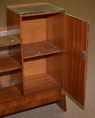 Lot 38 - An Art Deco burr-walnut bookcase/cabinet.