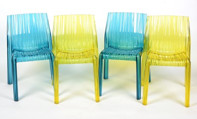 Lot 380 - Patricia Urquiola for Kartell: four 'Frilly' moulded plastic stacking chairs