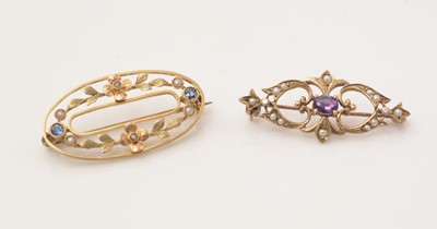 Lot 131 - Two brooches, various.