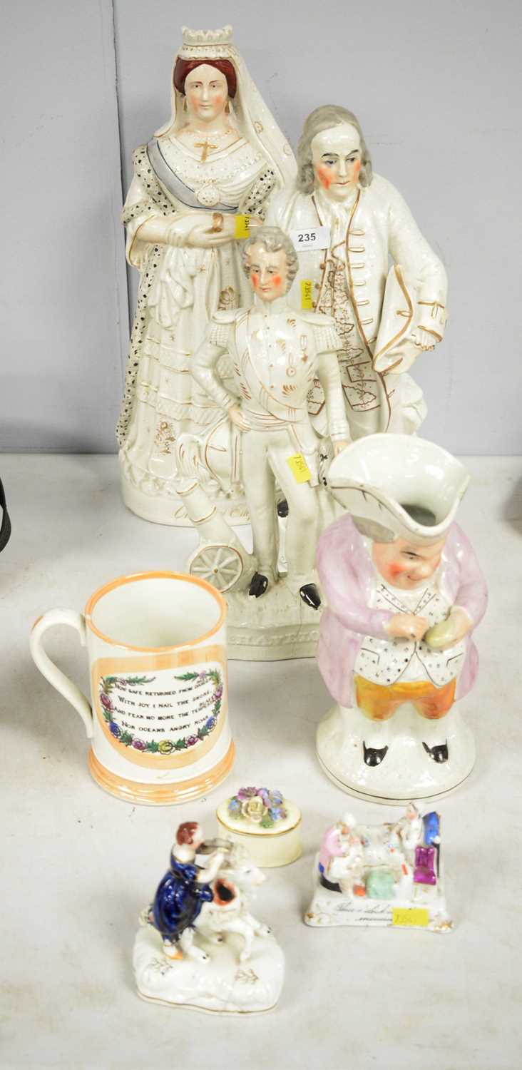 Lot 235 - A selection of Staffordshire and other ceramics.