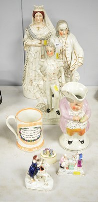 Lot 235 - A selection of Staffordshire and other ceramics.