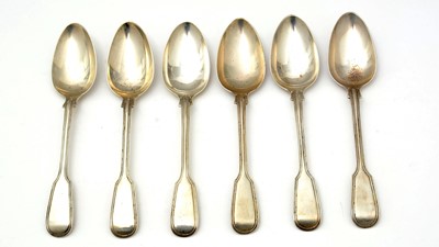 Lot 587 - Six William IV silver tablespoons