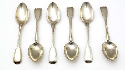 Lot 589 - Six Victorian silver dessert spoons