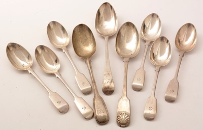 Lot 124 - Six Victorian silver dessert spoons, and other spoons
