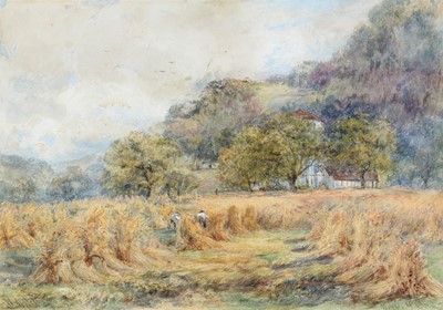 Lot 32 - William Leithwood Appleton - Haygathering at Betws-y-Coed, Wales | watercolour