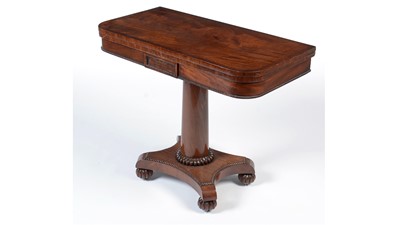 Lot 1327 - A Victorian mahogany card table, stamped ‘Gillow’.