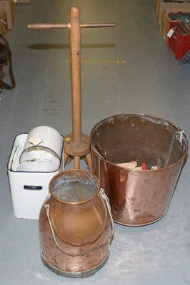 Lot 451 - A selection of copper wares and other items.