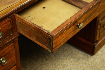 Lot 60 - A 19th Century mahogany pedestal desk.