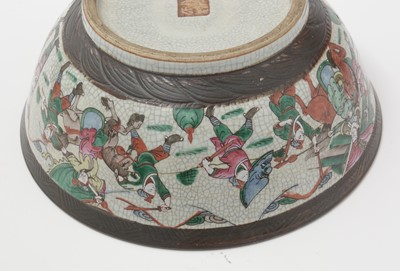 Lot 636 - Chinese crackle glaze punch bowl.