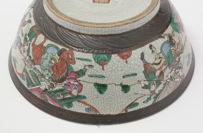 Lot 636 - Chinese crackle glaze punch bowl.