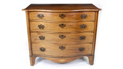 Lot 1315 - A George III mahogany serpentine chest of drawers.