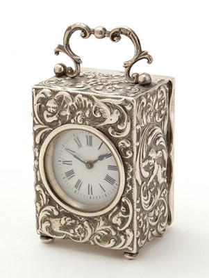 Lot 183 - A late Victorian silver dressing table clock, by Charles Henry Dumenil