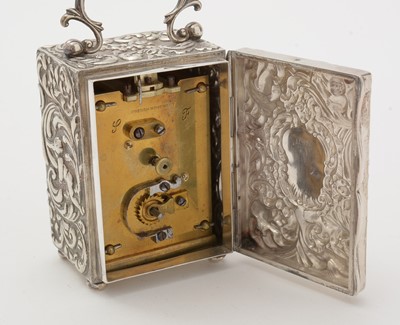 Lot 183 - A late Victorian silver dressing table clock, by Charles Henry Dumenil