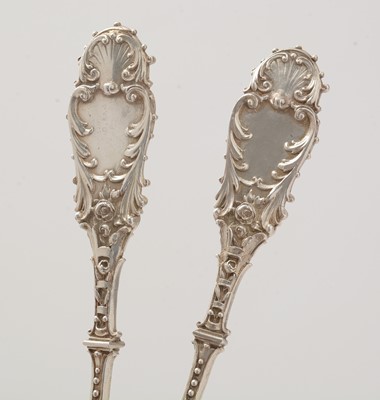 Lot 185 - A pair of Continental silver spoons, imported by B Muller & Son