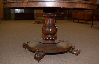 Lot 25 - A Victorian rosewood tilt action breakfast table.