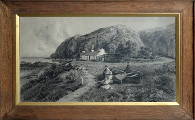 Lot 33 - James Henry Butterworth - Basking in a Bay on the Isle of Man | charcoal