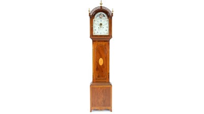 Lot 1173 - B. Mitchell, Cockermouth: an inlaid mahogany longcase clock.